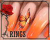* Orange Nails + Rings