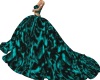 teal & black ball gown