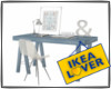 loft ikea L blue desk