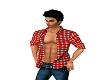 mens open red plaid