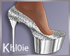 K NYE silver heels