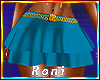 Blue Satin Skirt L
