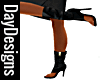 Gold Zip Open Toe Boots