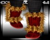 C$ STRAPPED FUR BOOT RED