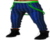 Strap b/green punk pants