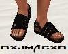 [J] Blk Leather Sandals
