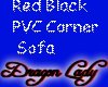 Red Black PVC  Sofa