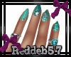 *RD* Teal & Silver Nails