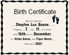 Custom Birth Certificate