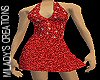 Red sequined dress