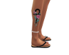 Ankh & Rose Tattoo R Leg
