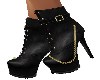 BLACK/GOLD CHAIN BOOTS