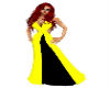 Yellow/Black Halter Gown