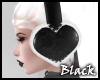BLACK heart earmuffs