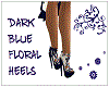 Dark Blue Floral Heels