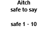 aitch - safe to say
