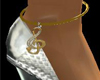 Music note anklet gold