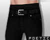 P| Dark Belted Jeans