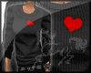 Heart sweater black fem