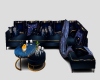 Dk Blue & Gold Couch