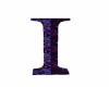 purple glitter letter I