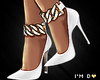 White heels with chain