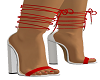 Red/White String Heels