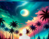 Colorful palms bg