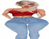 RED TANK W JEANS RLL