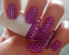 Long Purple Polka Nails