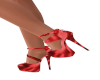 red satin heels
