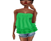 *Sc* Strapless Green Top