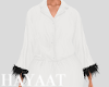 Feather Trim PJs - Black