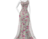 Cream White Floral Gown