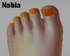 Feet Orange Short Nails
