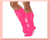 Pink PVC Knee Boots