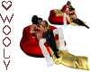 xmas kiss chair red gold