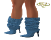 Blue Winter Knit Boots