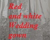 red and white gown