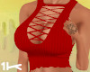1K Criss Red Busty Top