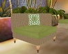 Wicker/green linen chair