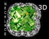 CA 3D Emerald/Diam Neckl