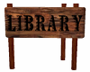 Wooden Library Sign