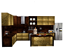 gold and brown kitchen