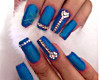 Fusia Blue Nails