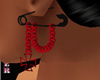 black n red pin earrings