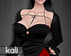Elegant black-red dress
