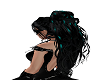 Black hair with teal