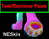 Teal Claw/Rainbow Paws