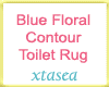 Blue Floral Contour Rug